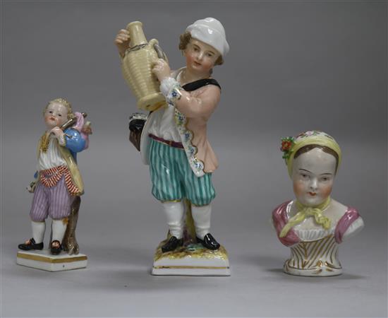 Three Continental porcelain items